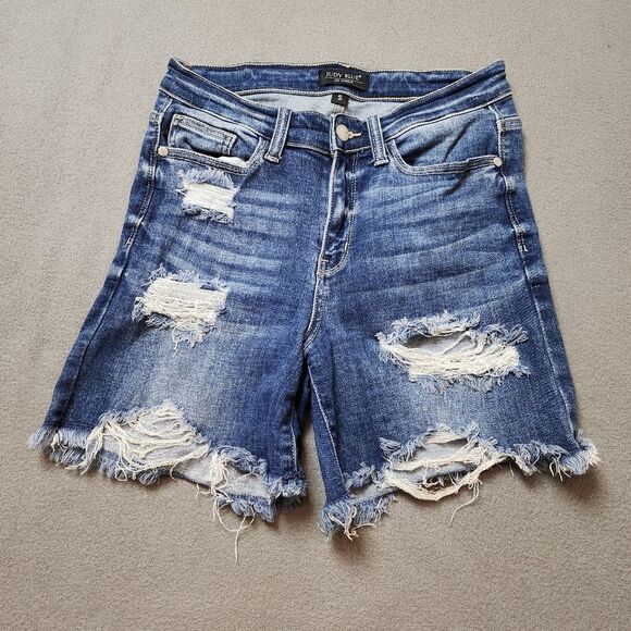 Judy Blue Denim Shorts Cutoff Ripped Distressed 5 Pocket Sz S Casual JB15214MD - Picture 1 of 10